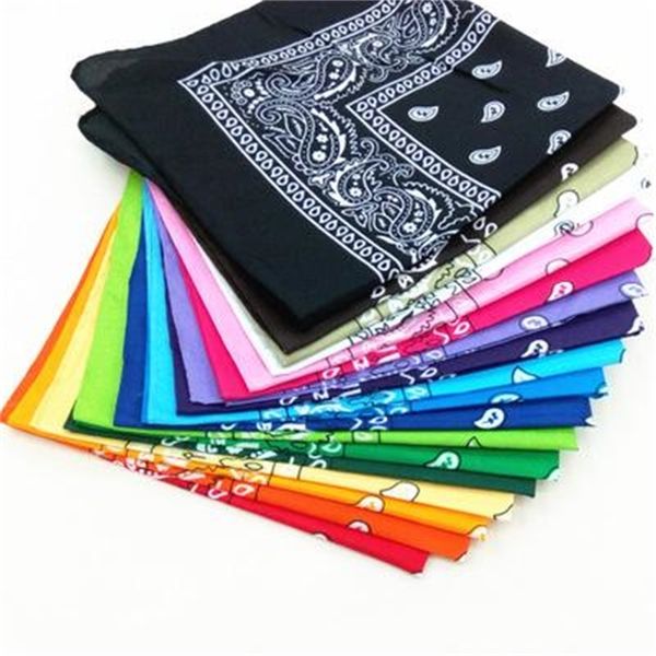 

double 54*54cm sided cotton bandanas novelty cowboy bandana handkerchiefs paisley print head wrap scarf eea1190-a, White