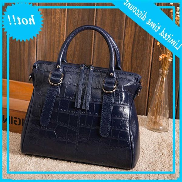 

crocodile pattern head handbag versatile leather one shoulder straddle women's bag