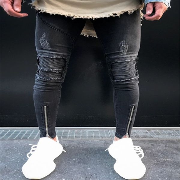 

vintage hole cool trousers guys autumn winter europe america style cotton jean men's denim ripped jeans male dropshipping, Blue