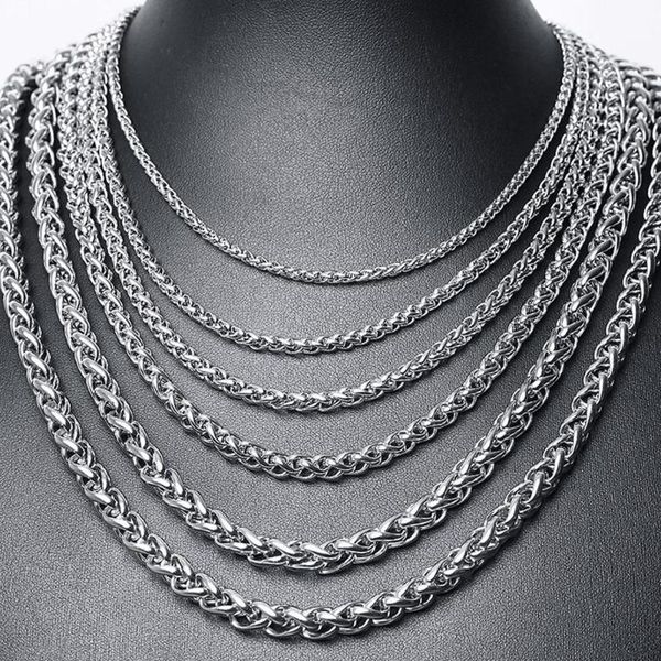 

3/4/5/6/7mm wide custom size 7inch-40inch fashion silver popcorn chain 316l stainless steel necklace for women men jewelry gift