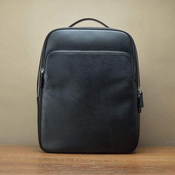

fima buffalo men's japanese and korean designer business leather backpack square personality computer bag