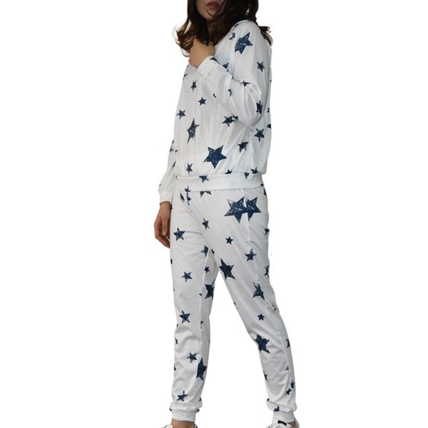 

star new 2019 print two women's piece suit, Black;gray