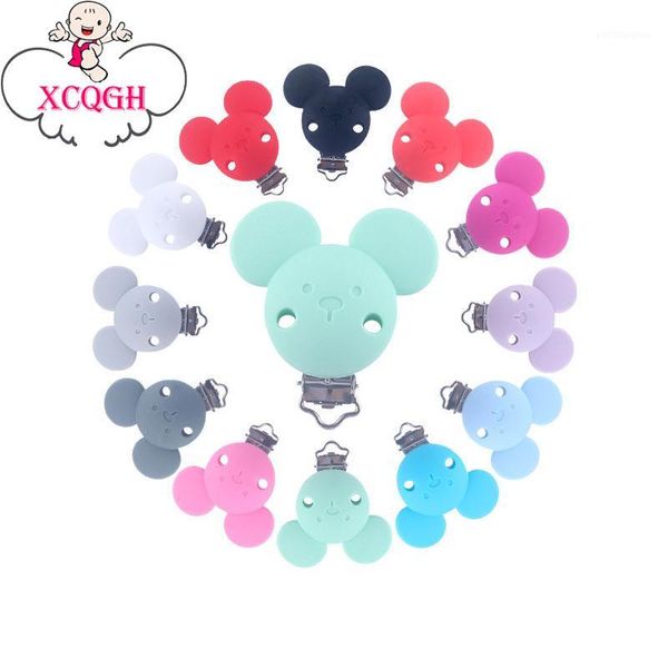 

xcqgh 1pcs silicone baby pacifier clip chain holder diy teething soothie holder dummy clips adapters attachments mouse ear clips1
