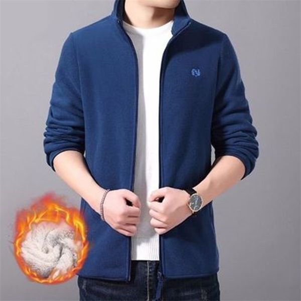 Camisola masculina Primavera Outono Inverno Modelos Casuais Coreano Polar Lese Jacket Men Size Plus Lese Sports Cardigan com Zipper 201218