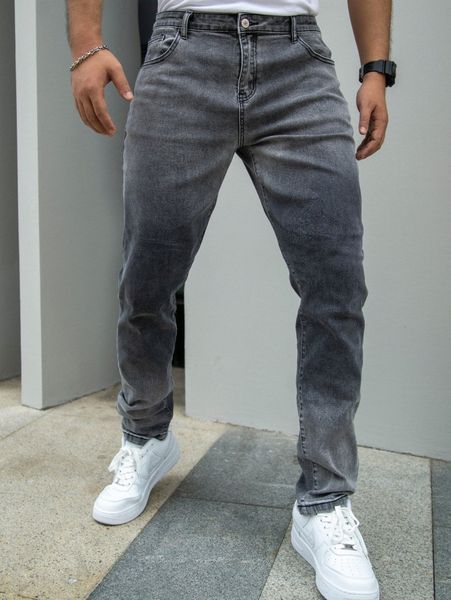 

men washed slant pocket jeans p6q4#, Blue