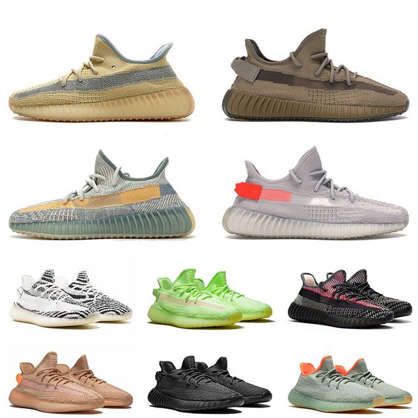 

tail light fashion mens womens big size 13 kanye west running shoes linen yecheil clay static reflective desert sage trainers sneakers, White;red