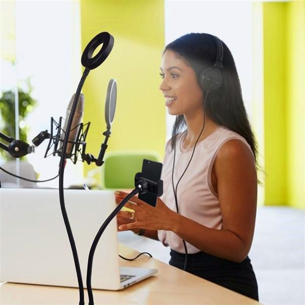 

4 inch diameter 9cm live fill light dimmable deskclip lamp 2835 lamp beads white light usb connection vanity lights