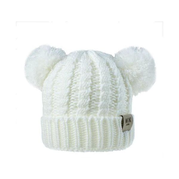 Cappelli firmati per bambini Berretti Cappelli invernali per bambini All'ingrosso Bambini Pom Pom lavorati a maglia Berretti in lana fatti a mano all'uncinetto Ragazze Ragazzi Cofani Zy9C