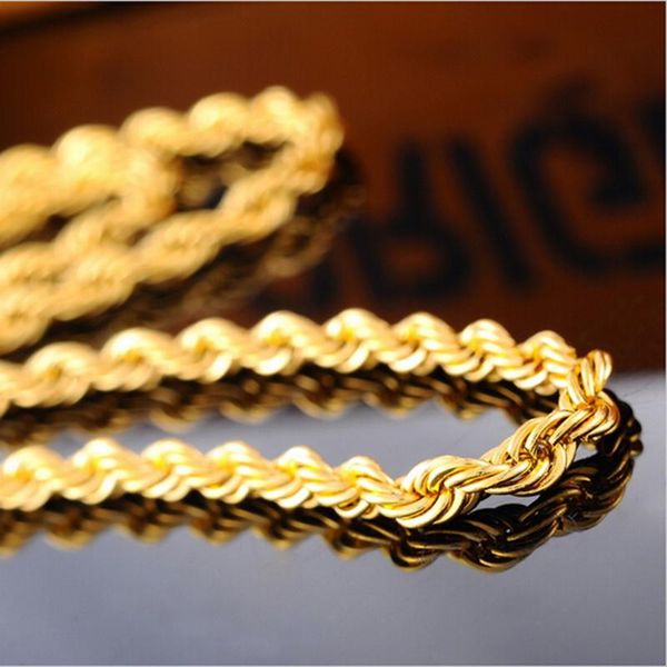 

gussiarro jewelry accessories yellow gold-color men women snake width: 3mm length: 480mm rope chain necklace no nickel, Silver