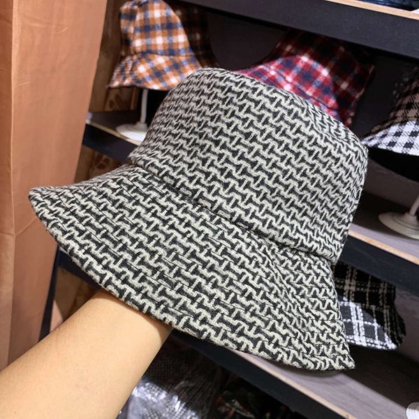 

stripe personality basin dome check 2019 new versatile men's and women's fisherman's hat, Blue;gray