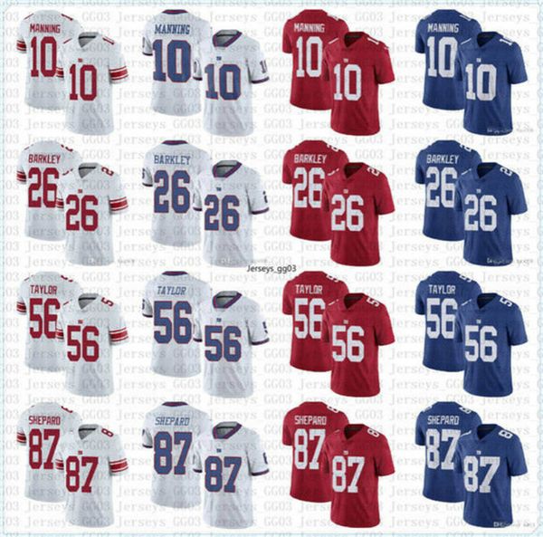 

men women youth 2019 york giants nfl 26 saquon barkley 10 eli manning 87 sterling shepard 56 lawrence taylor football jerseys custom, Black;red