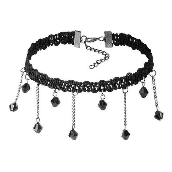 

chokers korean fashion black crystal pendant necklace for women handmade woven jewelry necklaces chain rope link gift g a4k3, Golden;silver