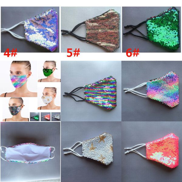 

washable fashion bling bling sequin protective mask dustproof windproof reuse face mask elastic earloop mouth cn3uvl
