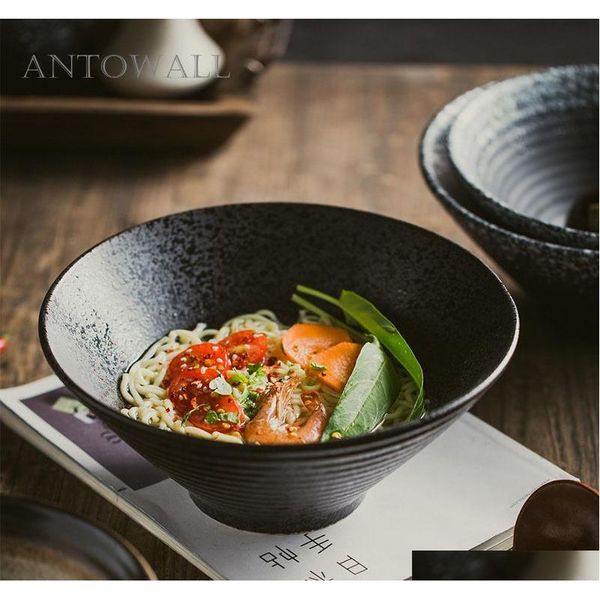 

antowall japanese-style ceramic ramen soup bowl cuisine tableware bowl household restaurant flavored 8inch instant sqcnan bbgargden