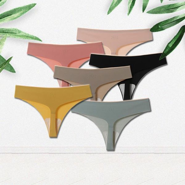 

summer new european and american hip-lifting ice silk underwear women's seamless sports quick-drying thong1, Black;pink