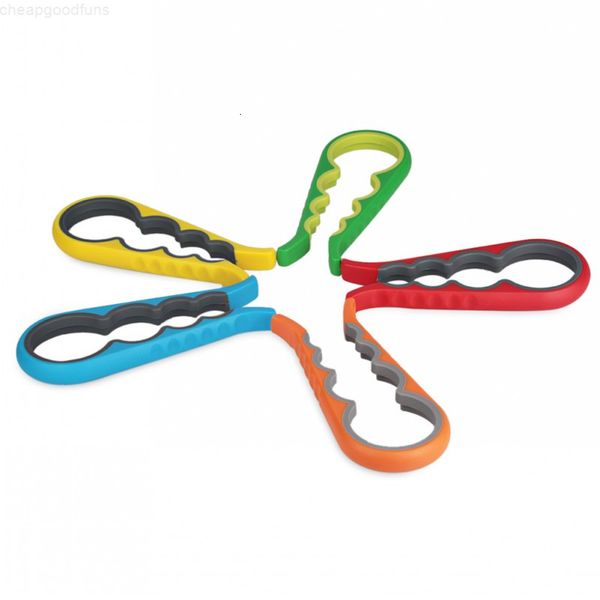 

4 in 1 handy anti-slip can lid screw opener for pop beer bottle jar kitchen twist tool random color