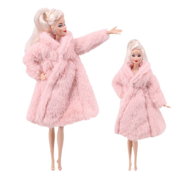 

handmade multicolor mini knitted sweater fur coat doll accessories dress casual wear clothes for barbie doll kid girl toys