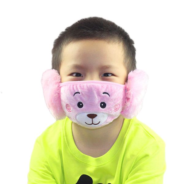 

animals kids cute ear protective mouth mask bear design in 1 child winter face masks children mouth-muffle dustproof 2 9