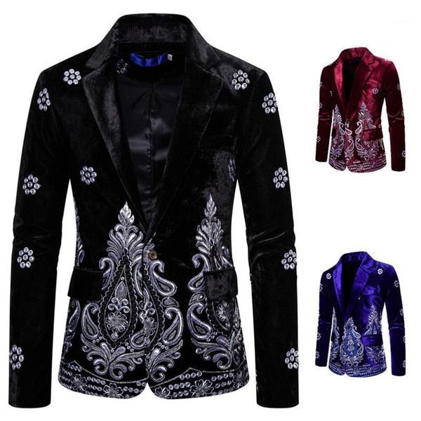 

business suit velvet embroider coat men cloth for marriage1, White;black