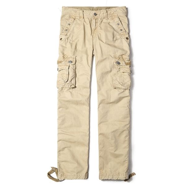 

luyzjzen style 2021 cargo cotton work large multi-pocket solid new arrival of men long pants 51 79jk, Black