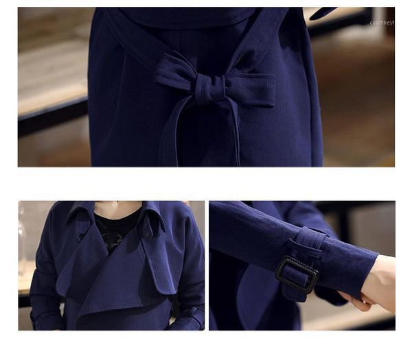 

trench coat for women elegant autumn new lapel collar lady work wear overcaot with belt windbreaker manteau femme lx2331, Tan;black