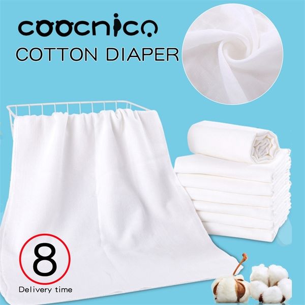 

10pcs newborn reusable baby muslin diapers burp cloth squares soft gauze pure cotton ecological nappy washable blanket towels 201209
