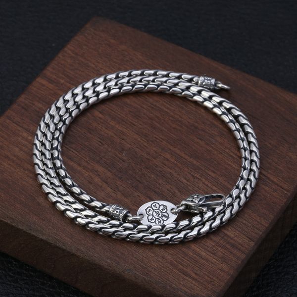 

925 sterling silver vintage jewelry snake chain necklace american european antique silver hand-made punk gothic designer vintage necklaces