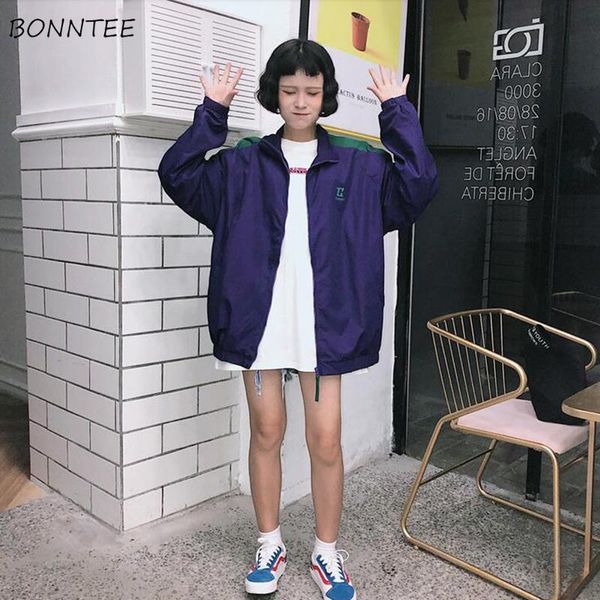 

jackets women loose chic korean style harajuku patchwork womens clothing daily simple all-match long sleeve trendy fashion 2020, Black;brown