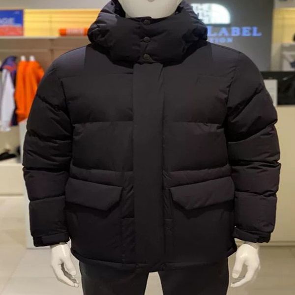 

20fw мода мужская пуховик для зимы держите теплые куртки высококачественные унисекс вниз пальто 2 цвета новые зимние толстые слои размером s, Black