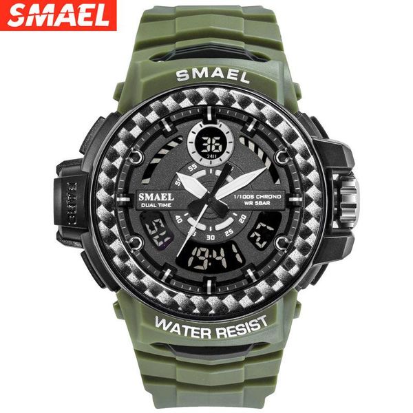

new smael smer men's electronic watch multi function outdoor sports timing trend versatile men's and women's watches, Slivery;brown