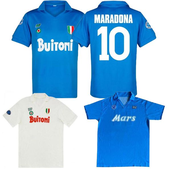 

1987 1988 1989 napoli retro maradona commemorative blue white soccer jersey naples maradona retro football jersey shirt classic, Black;yellow