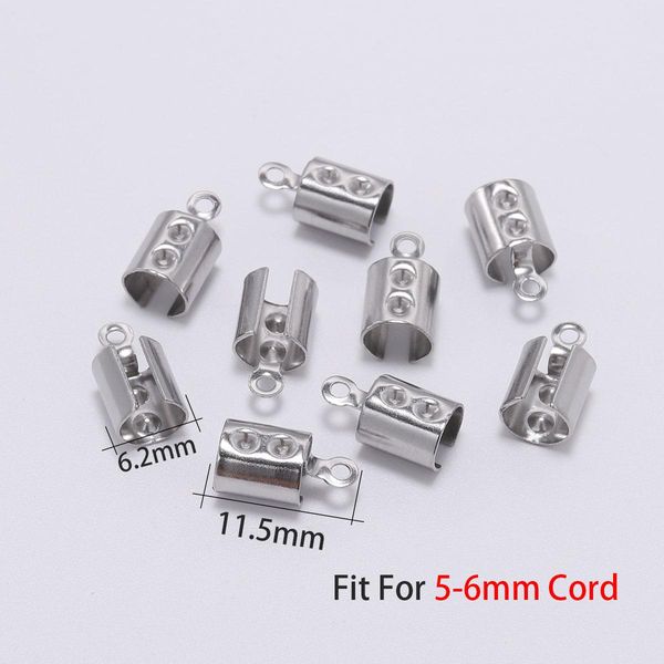 

50 шт. шнур из нержавеющей стали. крышки curp const caps кожаный клип совет сгиба из бисера браслет из бисера для ювелирных изделий, создава