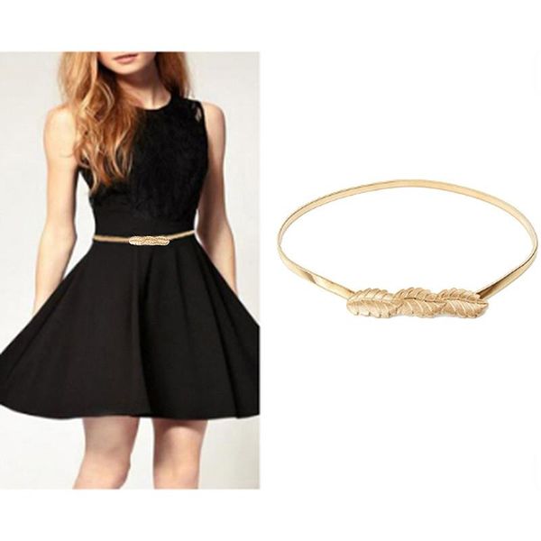 

girls belts decoration metal gold silver belts for women designer brand women female waist chain elastic thin, Black;brown