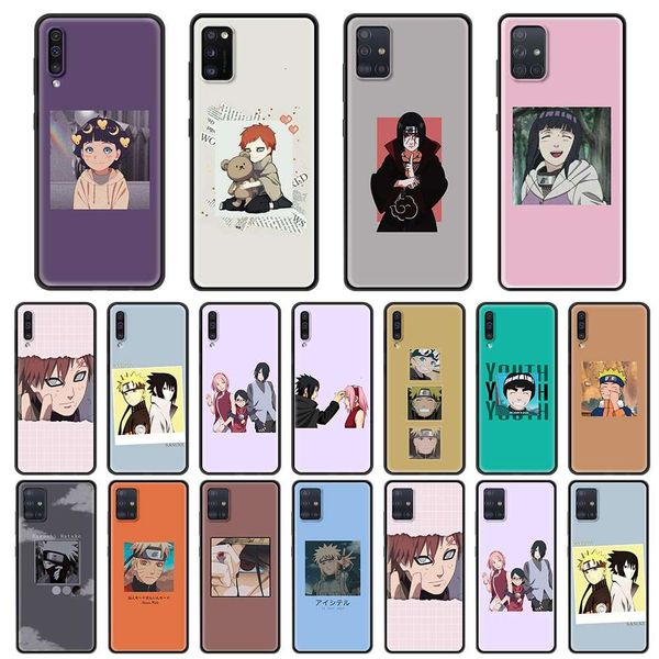 

samsung galaxy a50, a51, a70, a71, a10, a20, a30, a40, a11, a21s, a31, a41, tpu, mobile animation naruto kakashi black soft cover