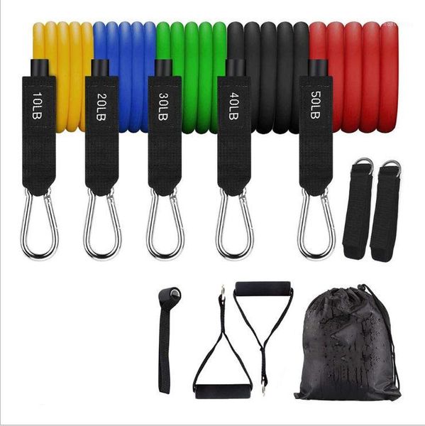 

resistance bands 11pcs set fitness tube belt yoga hall stretch pull rope sports training extension handle ankle door anchor1