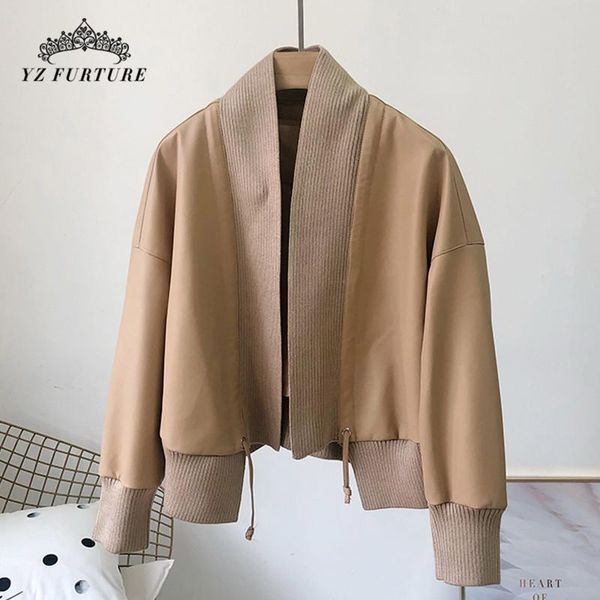 

genuine leather jacket women real sheepshin leather coat spring new fashion real jacket, Black