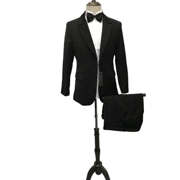 

men's suits & blazers 2 piece button flat collar slim fit black custom made with arrival fashion men (jacket+pants+bowtie), White;black