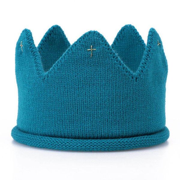 

yuxic newborn baby crown hats knitted crochet boys girls caps infant turban toddler hair accessories wmtecn, Slivery;white