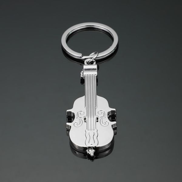 

gift keychain creative violin musical silver guitar color music key ring
