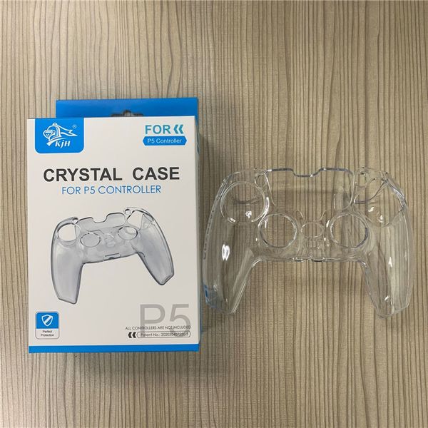 Più nuovo Ps5 Custodia rigida trasparente protettiva per custodia in pelle per controller PS5 Playstation 5 Protezione per gamepad Tappo antiscivolo Spedizione veloce