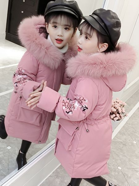 

girl's cotton padded clothes winter clothes 2020 new children's down and down cotton padded clothes, Blue;gray
