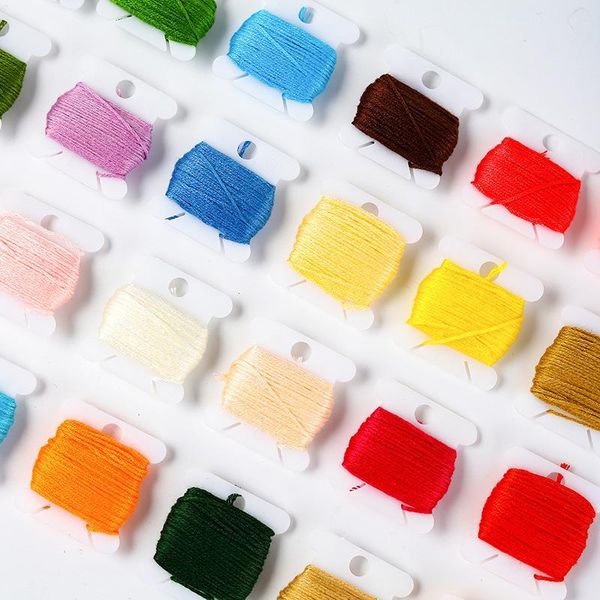 

yarn 2021 multicolor cross stitch threads cotton winding card holder sewing skeins embroidery thread floss skein kit diy tool, Black;white