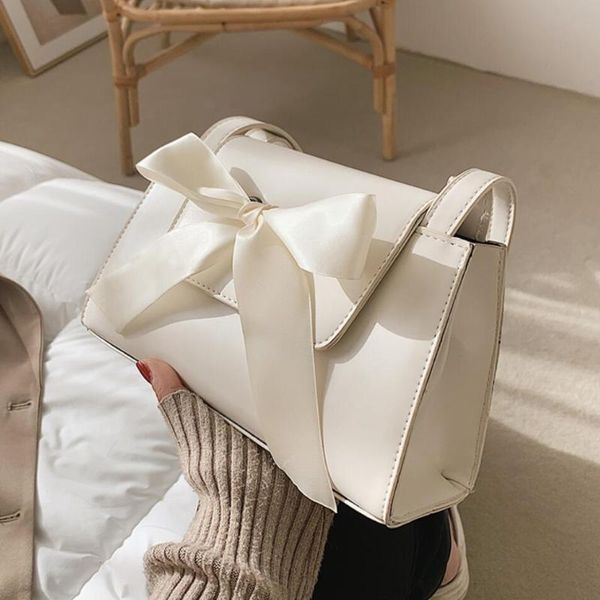 

shoulder bags elegant female armpit bag 2021 fashion high-quality pu leather women's designer handbag ribbon bow messenger
