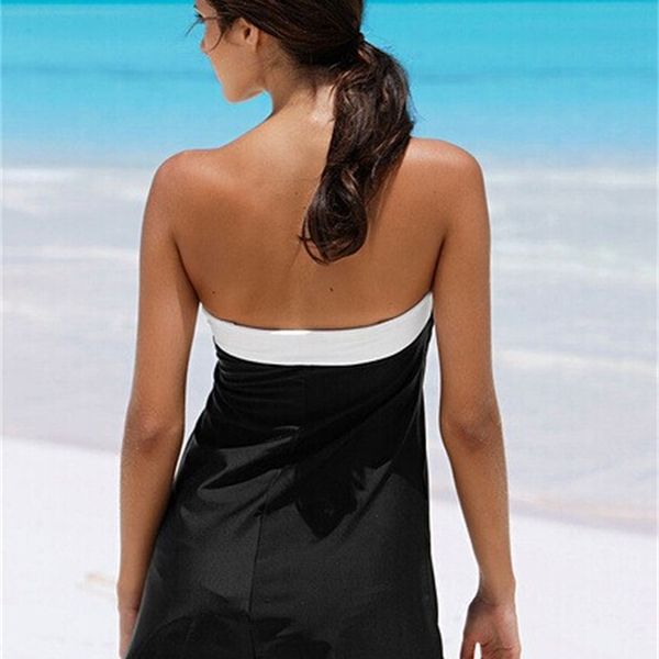 

beach one cover-ups piece swimsuit holiday bikini women swimwear bownot dress, White;black