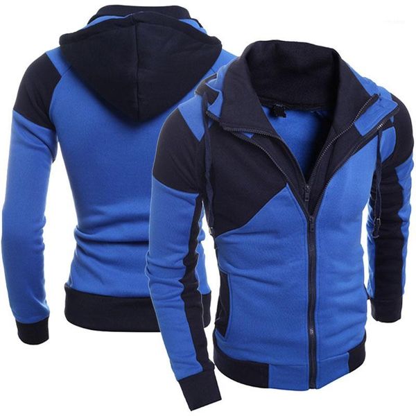 

new double zipper cardigan hoodie sweatshirt men streetwear hoodies autumn winter casual slim fit hoody sweatshirts jackets xxxl1, Black