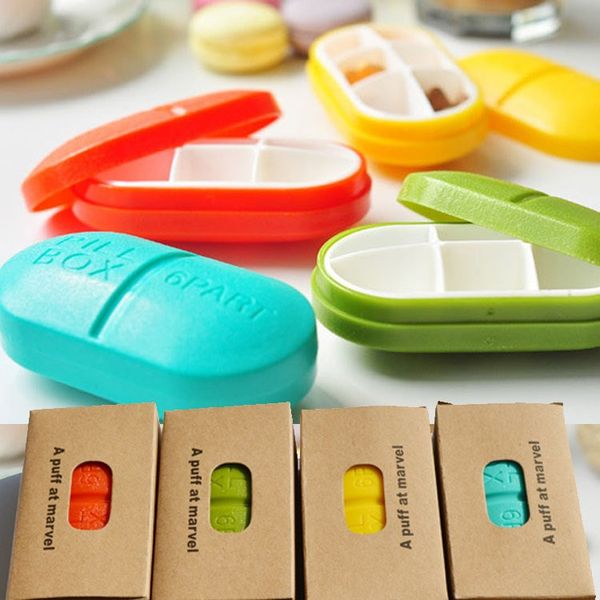 

elliptical pill cases box pocket small case holder weekly 6 compartments medicine pills organizer myinf0180