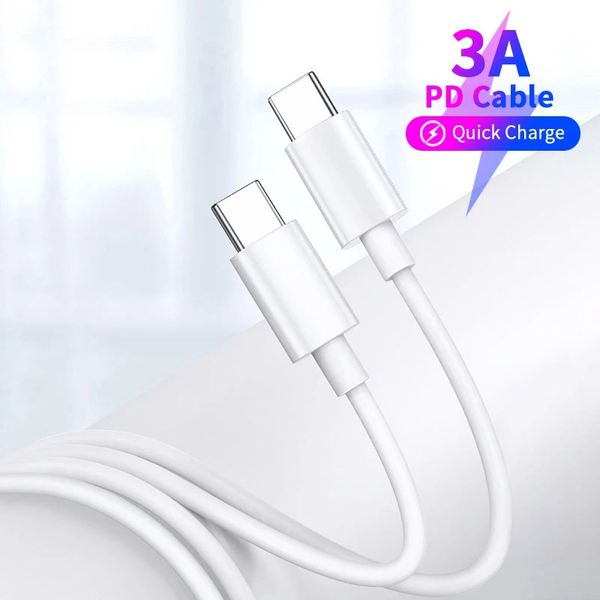 

1m usb type c to type c cable fast charge for samsung galaxy s10 note 10 support pd 60w 3a quick charge cords