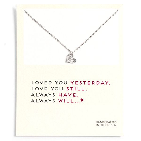 

gold dogeared with card choker silver heart pendant necklaces for women jewelry gifts i love youa9ev