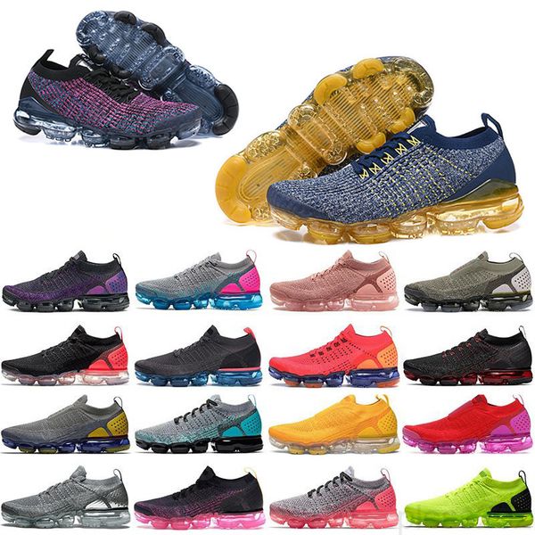 

2018 2019 chaussures moc 2 laceless 2.0 casual shoes triple black designer mens women sneakers fly white knit cushion trainers zapatos lj7y