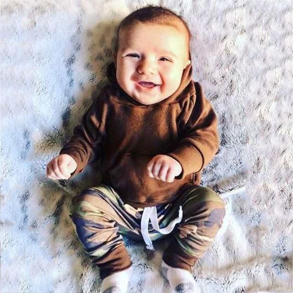 

clothing sets 2pcs fashion toddler baby boy clothes girls set camouflage print hoodie +pants outfits 2021 autumn clothes#40, White